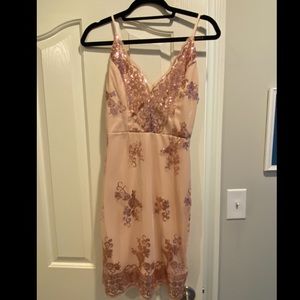 cream/beige colored sequin dress